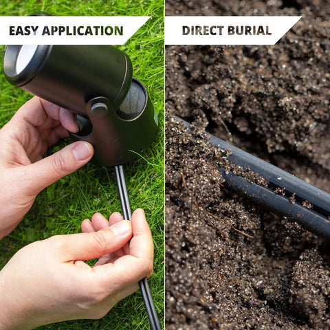 10/2 Low Voltage Landscape Wire, 100 Ft, Pure Copper, 2-Conductor Outdoor Direct Burial Cable in garden installation