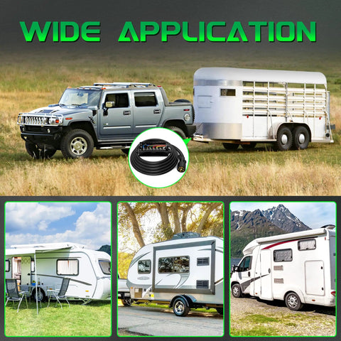 Hassle Free 8 Foot 7 Way Trailer Wiring Harness Kit With Junction Box And 7 Pin Plug for RV and camper applications.