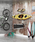 Heavy Duty Garage Storage Hooks 120 Lb Capacity Wall Mounted Rack For Kayaks Ladders Bikes Snowboards And More Sturdy Steel Organizer