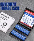 Open Security Torx Bit Set 16 Piece In S2 Steel With Magnetic Tips, showing storage box with labeled tamper-proof bits.