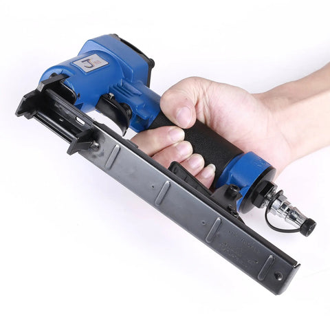 Heavy Duty 14 Gauge Brad Nailer With Touch Strike Safety Adjustable Exhaust Smooth Shooter For Woodworking Tasks Lightweight Die Cast Aluminum Body Soft Comfort Grip Handle Stainless Steel Driver Built Like A Tank On Shop Floors