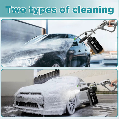 Pressure Washer Foam Gun With Dual Connector, Foam Cannon And Double Tip Attachment Car Wash Kit, spraying foam on cars