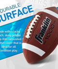 Junior Youth Football For Kids With Extra Grippy Synthetic Leather Ball, Pro Style Laces, All Weather Outdoor Construction, 1 Pack Brown and White