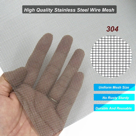 Stainless Steel Mesh Screen 20Mesh 15.7x47.2 Inches 40x120cm woven fine wire mesh in hand showcasing high quality 304 construction