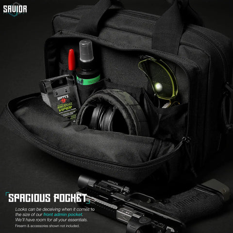 Specialist Series Tactical Double Scoped Handgun Case With Lockable Compartment For Outdoor Hunting And Range Day open front pocket