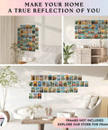 Vintage Travel Poster Pack Of 40 World Wall Art Prints For Home Decor Classroom Dorm Bedroom 4x6 Inch Retro Geography Destination Collage displayed on walls