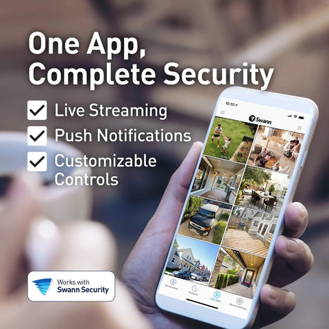 App on smartphone for Add On Bullet Security Cam System With Sensor Spotlight For 1080p Full HD Video Indoor Or Outdoor Use