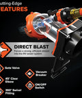 Rhino Blaster RV Tank Rinser With Gate Valve And Backflow Preventer showing direct blast feature and components
