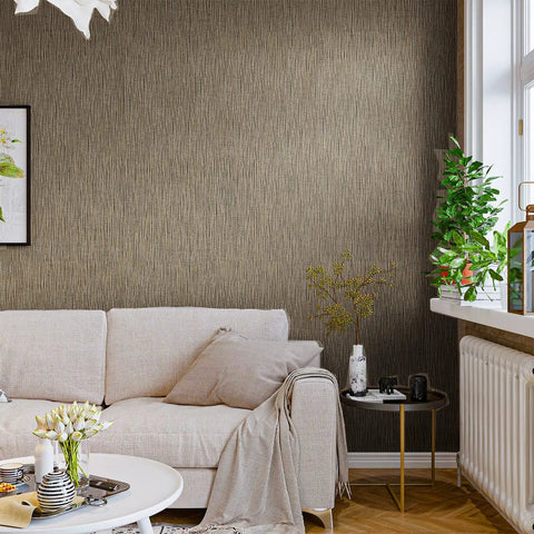Living room with Taupe Grasscloth Wallpaper Peel And Stick 32 Inch Wide By 354 Inch Long Roll Self Adhesive Textured Faux Grasscloth Contact Paper