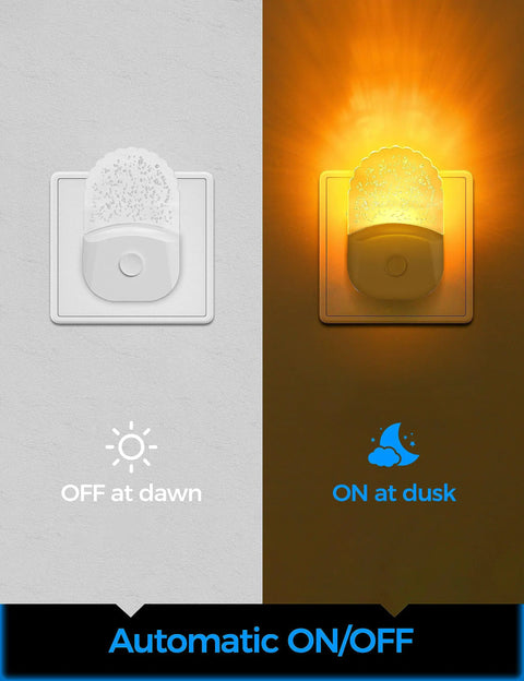 2 Pack Plug In Night Lights For Kids With Dusk To Dawn Sensor Warm White And RGB Color Modes LED Wall Nightlight For Baby Room