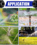 Images showing the application of Pro Grade Heavy Duty Sprinkler System Wire 18 Gauge Irrigation Wire in various garden setups.