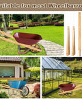 59 Inch Wood Wheelbarrow Handles Kit With Two Wedges, No Fuss Heavy Duty Replacement Handles, Pre Drilled Holes, Seal Coat Finish
