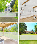 Heavy Duty Retractable Baby Gate And Dog Barrier With Slick Glide Action Covers Hella Wide Openings For Garages Driveways Living Rooms Provides No Fuss Everyday Safety In White across various settings including home and yard