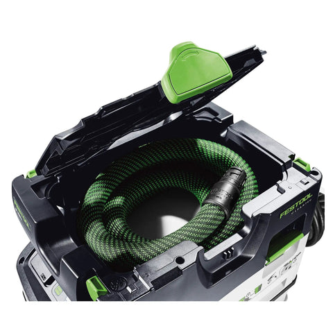 Open top view of Ct Midi I HEPA Bluetooth Dust Extractor With Auto Start And Touch Control Remote Ready Compact Mobile Dust Collector