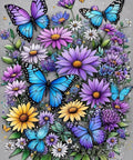 Diamond Art Kit For Adults Round 5D Full Drill Do It Yourself Dope Gem Art Painting Set For Beginners 12x16 Inch with butterflies
