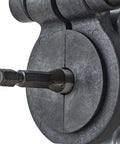 Close-up of TSHD Turboshear Heavy Duty Metal Cutting Attachment For Drills, showing durable black attachment point and replaceable blades.