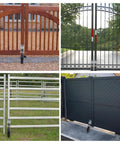 8 Inch Gate Caster Wheels For Wooden Gates With 360 Degree Swivel, Spring Loaded Heavy Duty Rollers installed on gates