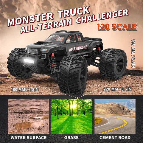 1/20 Scale Brushless RC Car With Dual 2S LiPo Batteries, High Speed 45KMH All Terrain 4x4 Off Road Buggy, RTR Ready To Run
