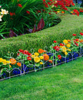 Decorative Garden Fence Border Panel Set 10 Pack With Easy Install No Dig Movable Metal Edging For Flower Beds And Lawns 13 Inch High