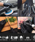 Black Nitrile Disposable Gloves 5 Mil Thick Textured Latex Free Food Safe 3 Boxes of 100 Size Large Heavy Duty Grip for Work Kitchen Lab Cleaning for Everyday Use