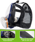 Side view of G 750 Heavy Duty Full Face Respirator Mask With A1P2 Filters Dual Filtration Anti Gas Anti Dust For Painting Woodworking