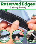 Heavy Duty Sew On Hook And Loop Tape For Fabric 3 4 Inch By 33 Feet Black showing reserved edges for easy sewing on a fabric.