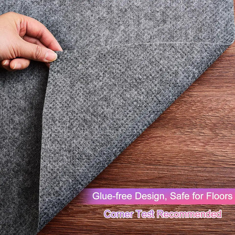 Non Slip Mattress Gripper and Area Rug Felt Pad Keeps Mattress and Rug In Place for Full Size 4x6 Feet being held on wooden floor
