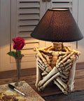 Rest In Pieces Gothic Skeleton Table Lamp With Black Shade 14 Inch Tall Spooky Skeletal Torso Accent For Living Room Or Bedroom Decor Halloween Lighting Dark Vintage Vibe on wooden table