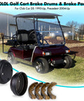 Golf Cart Brake Repair Kit For Club Car DS 1995 Up And Precedent 2004 Up drums and shoes with red golf cart