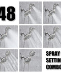 Dual Shower Head Faucet Set With Valve And Tub Spout 48 Shower Settings High Pressure Three Way Diverter Brushed Nickel Spray Options
