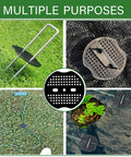 250 Piece Landscape Washer Gasket Set Heavy Duty Plastic Anti Rip Washers For Weed Barrier Fabric Ideal For Garden Lawn Greenhouse And Outdoor Landscaping, shown in various applications.