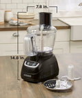 8 Cup Food Processor With Pusher And Food Chute, Big Work Bowl For Easy Slicing And Shredding, Dishwasher Safe Removable Parts