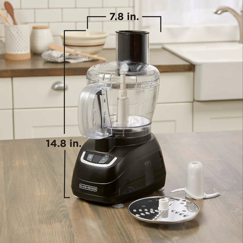 8 Cup Food Processor With Pusher And Food Chute, Big Work Bowl For Easy Slicing And Shredding, Dishwasher Safe Removable Parts