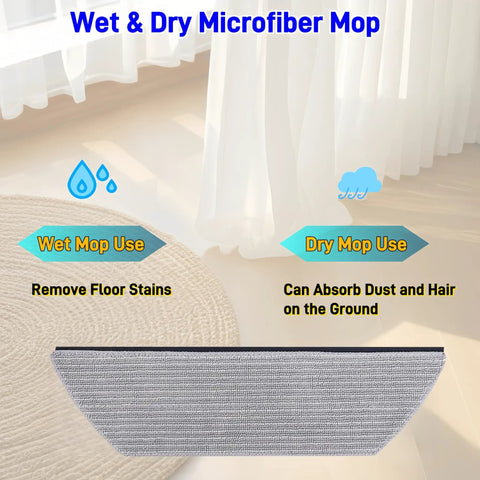 Wet and dry use Replacement Mop Pads For Robot Vacuums with microfiber texture, washable reusable soft pads