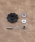 4X 10T Bicycle Gear Mech Pulley Jockey Wheel Kit with dust cover, fixing bolt, nut, washer and fittings, wear resistant, low noise