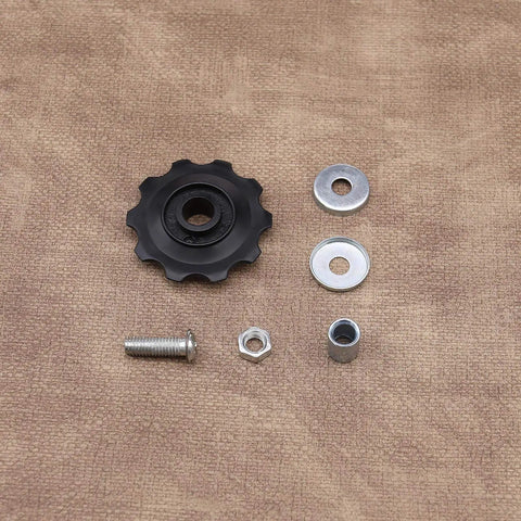 4X 10T Bicycle Gear Mech Pulley Jockey Wheel Kit with dust cover, fixing bolt, nut, washer and fittings, wear resistant, low noise