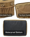 Rugged 18L Camping Storage Bag With Tactical Utility Tote Water Resistant 600D Nylon Organizer side and top mesh pockets