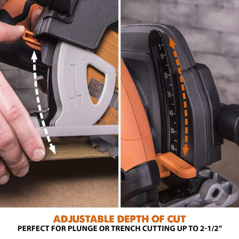 7-1/4 Inch Multi-Material Circular Saw With TCT Blade For Wood Steel And Nails, Ultra Precise Cuts To 0.5 Degrees, Smooth Finish, 100 Hour Motor Life, Built To Handle The Rough Stuff, Orange Body