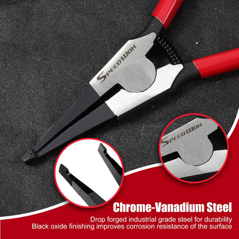 11 Inch Lock Ring Pliers For Removing And Installing Retaining Rings Circlip Gearshift Rings with red anti-slip grips