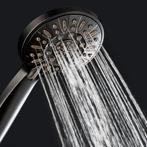 High Pressure Six Setting 4 Inch Handheld Shower Head With Hose In Oil Rubbed Bronze Overhead Or Handheld Use Spa Quality Water