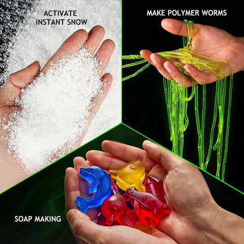 Hands performing experiments from Over 100 Hands On Science Experiments Kit For Kids With Chemistry And Physics Fun STEM Toys
