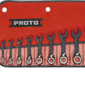 Extra Short 9 Piece Reverse Ratchet Wrench Set With Black Oxide Finish Built Tough For Tight Spaces And Small Installations Industrial Grade Quality Durable Hand Tools Model JSCVS9S in red pouch.