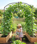 Ultra Tall Garden Arch Trellis For Climbing Plants 87 Inch Metal Plant Support Archway Perfect For Vines Grapes Cucumbers Flowers And Veggies