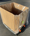 Heavy Duty White Gaylord Box Liners For Industrial Tote Bins Up To 55 By 55 By 75 Inches, Knockout 1.5 Mil Plastic Bags With One Month Uv Armor, Pack Of 4 Tough As Nails Waste Liners lined box on pallet