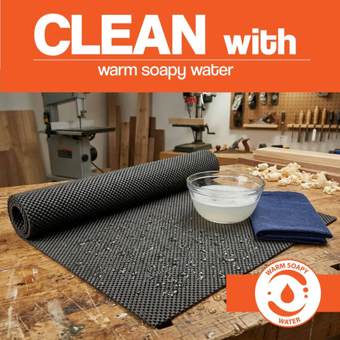 Heavy Duty Non Slip Rubber Mat 24 By 48 Inch For Woodworking Router Table And Workbench Anti Skid CNC Tool Mat on workbench