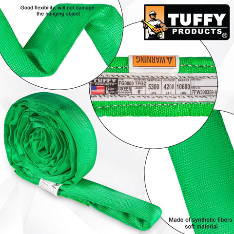 Green 12 Ft Endless Round Sling With 5300 Lb Vertical Capacity And 10600 Lb Basket Capacity Built Tough Heavy Duty Lifting Sling