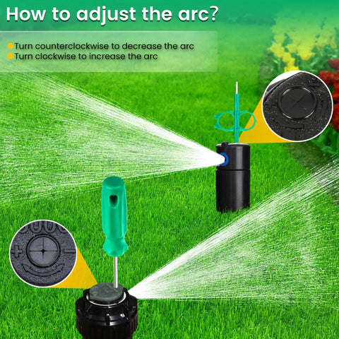 Three Pack Sprinkler Adjustment Tool Set For Rain Bird 5000 And Hunter PGP MP Heads with rotor tool in use
