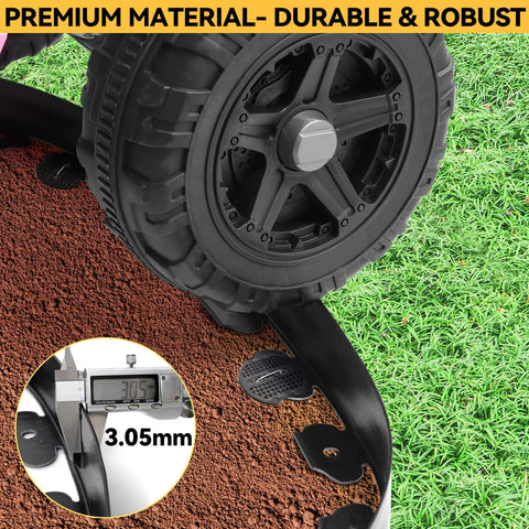 4 Inch Tall No Dig Landscape Edging Easy Install 40 Feet Heavy Duty Plastic Garden Border Kit under wheel pressure on soil