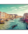 Massive 82 Inch 4K Uhd Led Commercial Signage Display showing vibrant Venice canals with colorful buildings and boats.