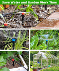 240 Feet DIY Automatic Drip Irrigation Kit For Garden Greenhouse And Patio With Adjustable Emitters in use